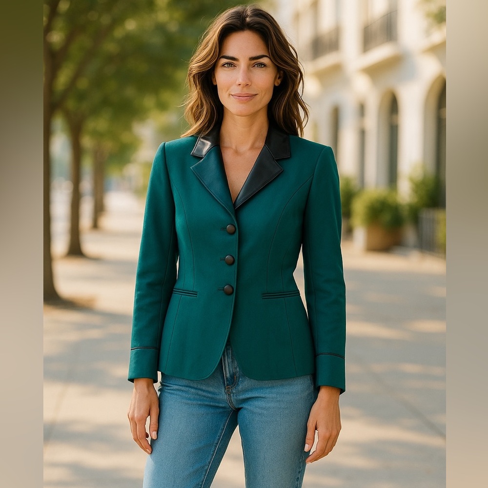 Vintage Mid West Garment Co Teal Wool Blazer